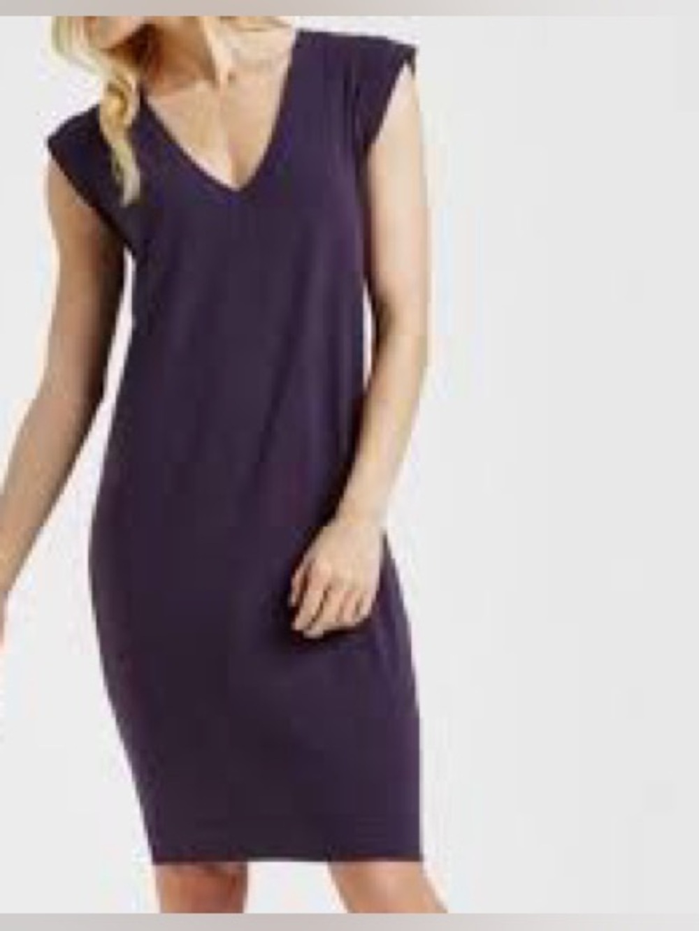 Kit and Ace Modal Cashmere V-Neck Sleeveless Midi Dress Sz 4